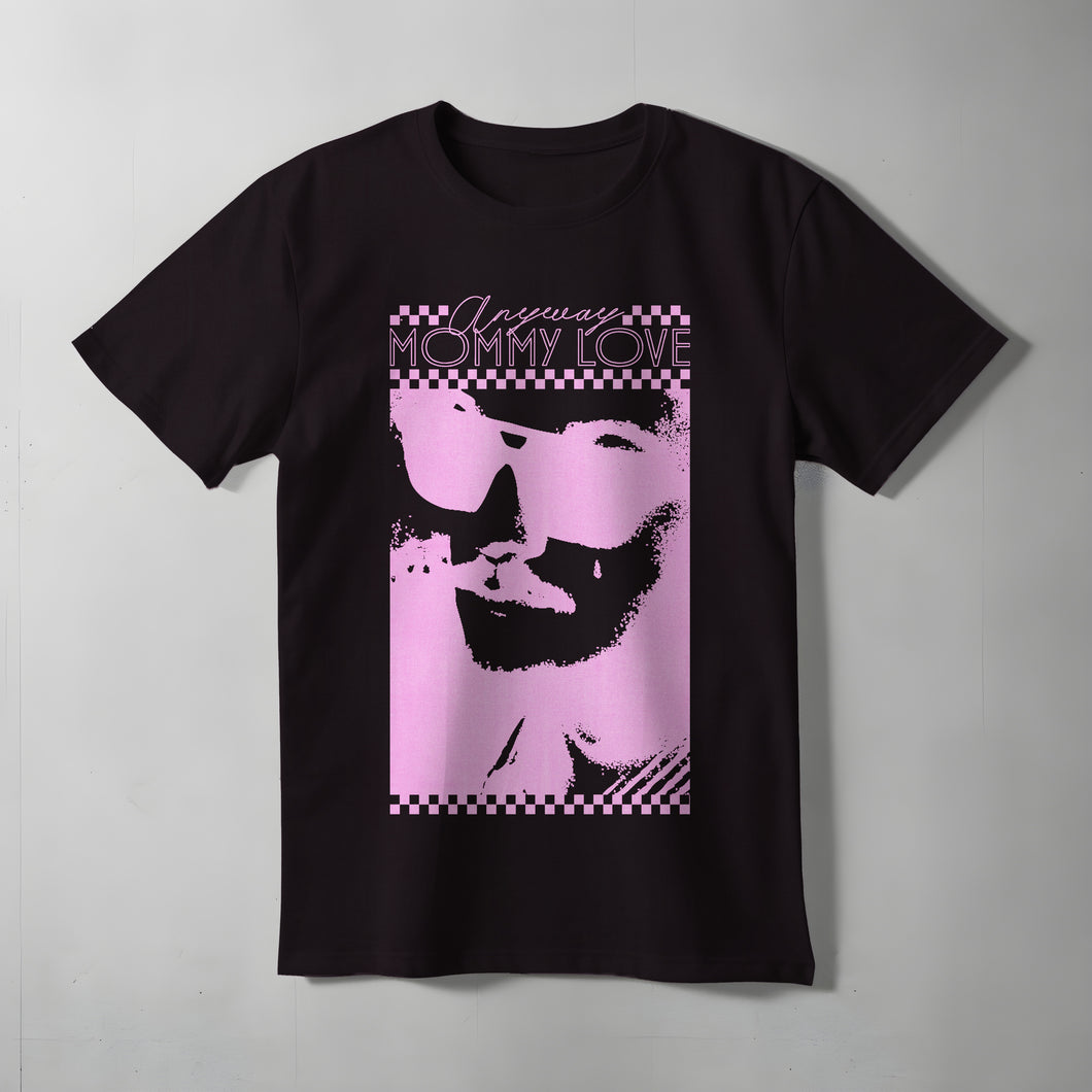 T-Shirt Noir et Mauve - Anyway, Mommy Love - Marco Ema